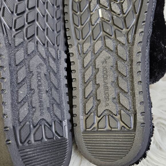 Koolaburra by UGG Women Slippers Size 7 Black Fuzzy Cozy Plush Slide House Shoes - Picture 9 of 11